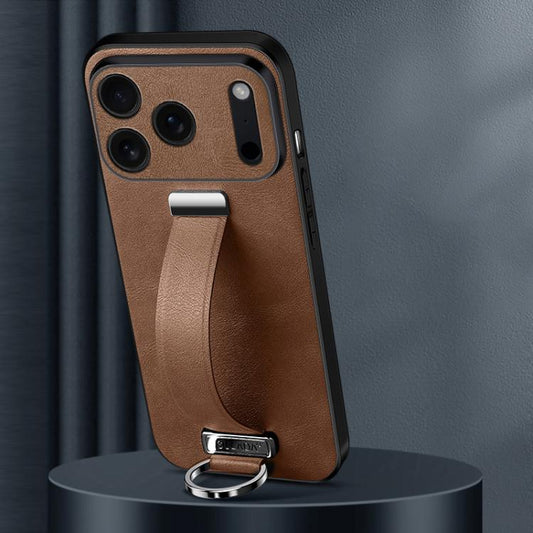 For iPhone 17 Pro Max SULADA Tide Cool Series PC Hybrid Leather Texture Skin Feel Phone Case(Brown) by SULADA