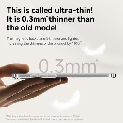 For iPhone 17 SULADA Electroplated Transparent MagSafe Holder Phone Case(Black) by SULADA