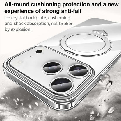 For iPhone 17 Pro Max SULADA Electroplated Transparent MagSafe Holder Phone Case(Silver) by SULADA