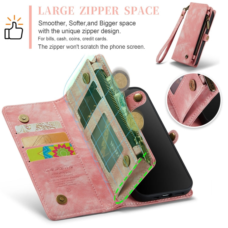 For iPhone 12 mini CaseMe-008 Detachable Multifunctional Wallet Leather Phone Case (Pink) by CaseMe