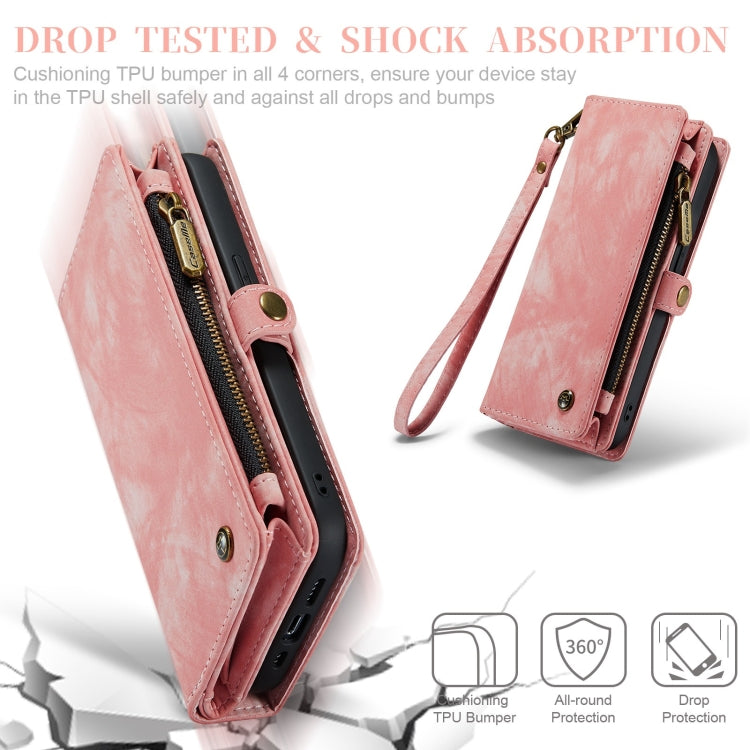 For iPhone 12 mini CaseMe-008 Detachable Multifunctional Wallet Leather Phone Case (Pink) by CaseMe