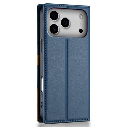 For iPhone 17 Pro Max N.BEKUS P3 RFID Stitching Magnetic Flip Leather Phone Case(Blue) by N.BEKUS