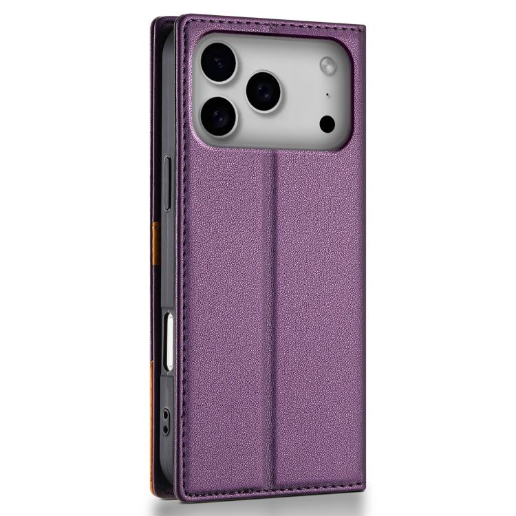 For iPhone 17 Pro Max N.BEKUS P3 RFID Stitching Magnetic Flip Leather Phone Case(Purple) by N.BEKUS