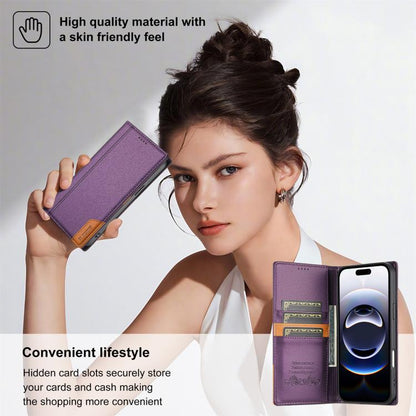 For iPhone 17 Pro Max N.BEKUS P3 RFID Stitching Magnetic Flip Leather Phone Case(Purple) by N.BEKUS