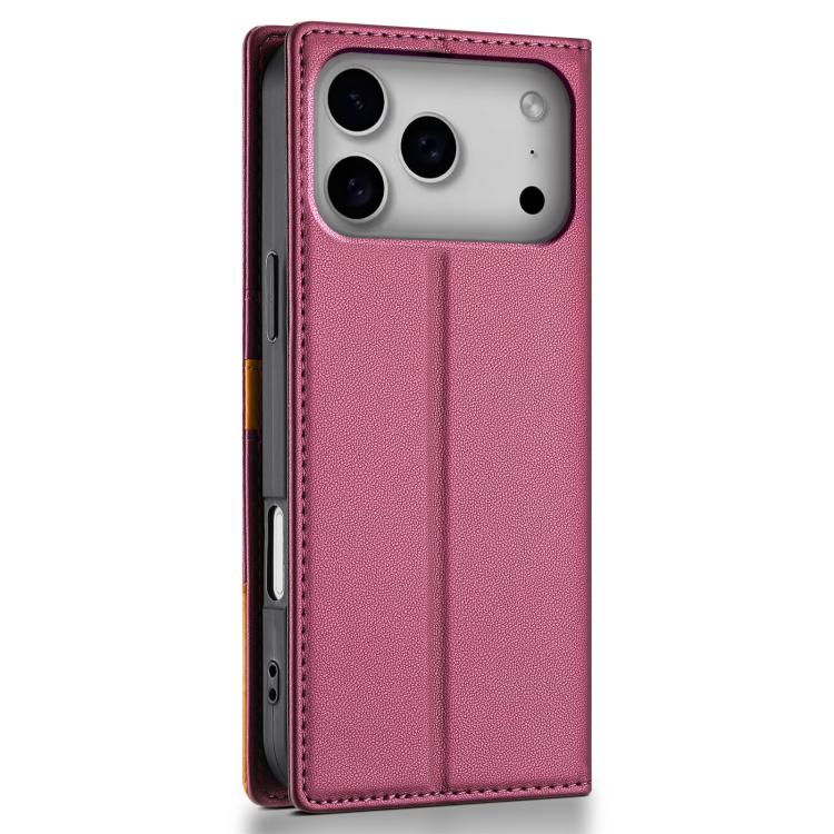 For iPhone 17 Pro Max N.BEKUS P3 RFID Stitching Magnetic Flip Leather Phone Case(Wine Red) by N.BEKUS