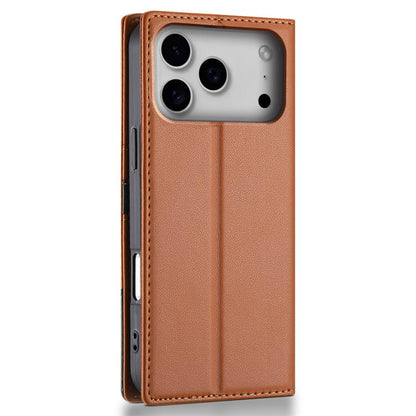 For iPhone 17 Pro Max N.BEKUS P3 RFID Stitching Magnetic Flip Leather Phone Case(Brown) by N.BEKUS