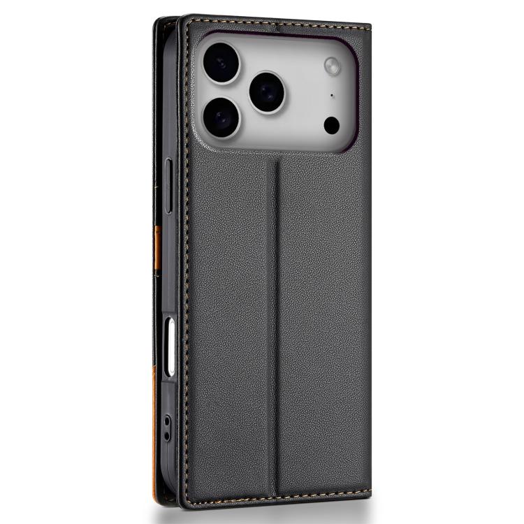 For iPhone 17 Pro N.BEKUS P3 RFID Stitching Magnetic Flip Leather Phone Case(Black) by N.BEKUS