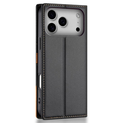 For iPhone 17 Pro N.BEKUS P3 RFID Stitching Magnetic Flip Leather Phone Case(Black) by N.BEKUS
