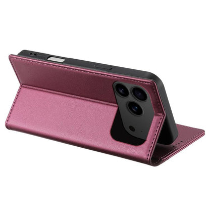 For iPhone 17 Pro N.BEKUS P3 RFID Stitching Magnetic Flip Leather Phone Case(Wine Red) by N.BEKUS