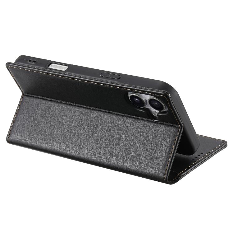 For iPhone 17 N.BEKUS P3 RFID Stitching Magnetic Flip Leather Phone Case(Black) by N.BEKUS