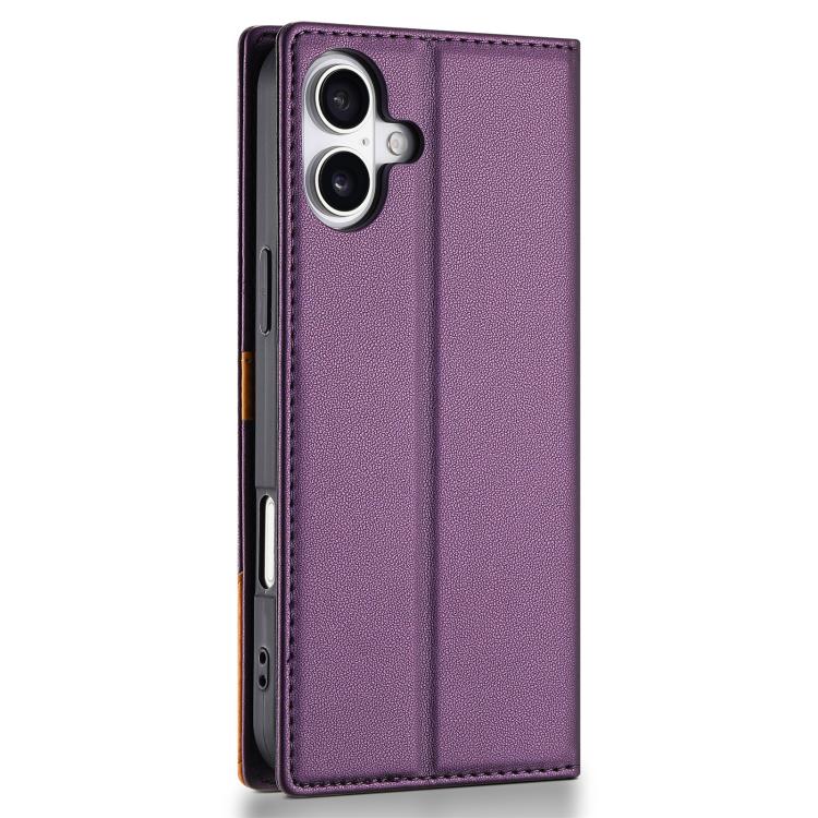 For iPhone 17 N.BEKUS P3 RFID Stitching Magnetic Flip Leather Phone Case(Purple) by N.BEKUS
