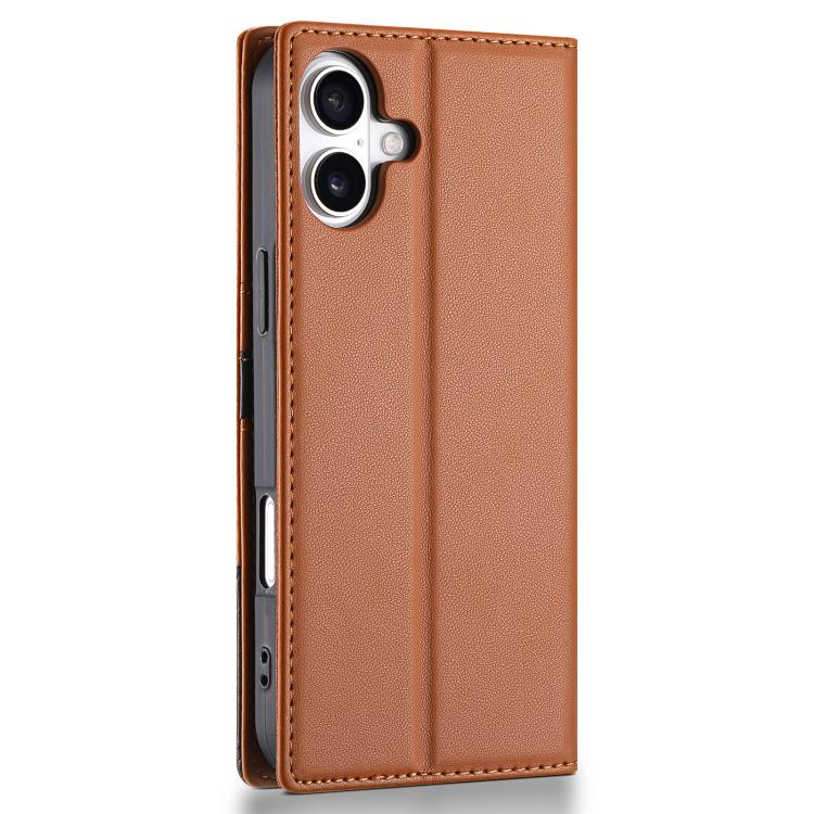 For iPhone 17 N.BEKUS P3 RFID Stitching Magnetic Flip Leather Phone Case(Brown) by N.BEKUS