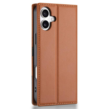 For iPhone 17 N.BEKUS P3 RFID Stitching Magnetic Flip Leather Phone Case(Brown) by N.BEKUS