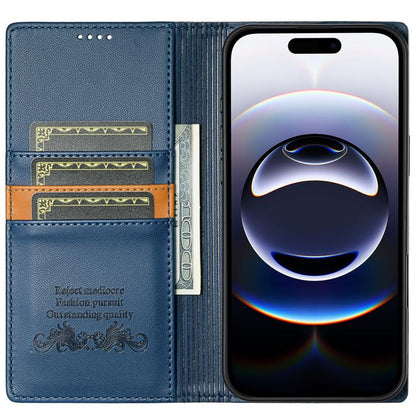 For iPhone Air N.BEKUS P3 RFID Stitching Magnetic Flip Leather Phone Case(Blue) by N.BEKUS