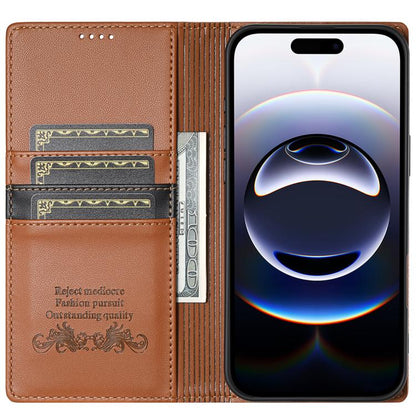 For iPhone Air N.BEKUS P3 RFID Stitching Magnetic Flip Leather Phone Case(Brown) by N.BEKUS