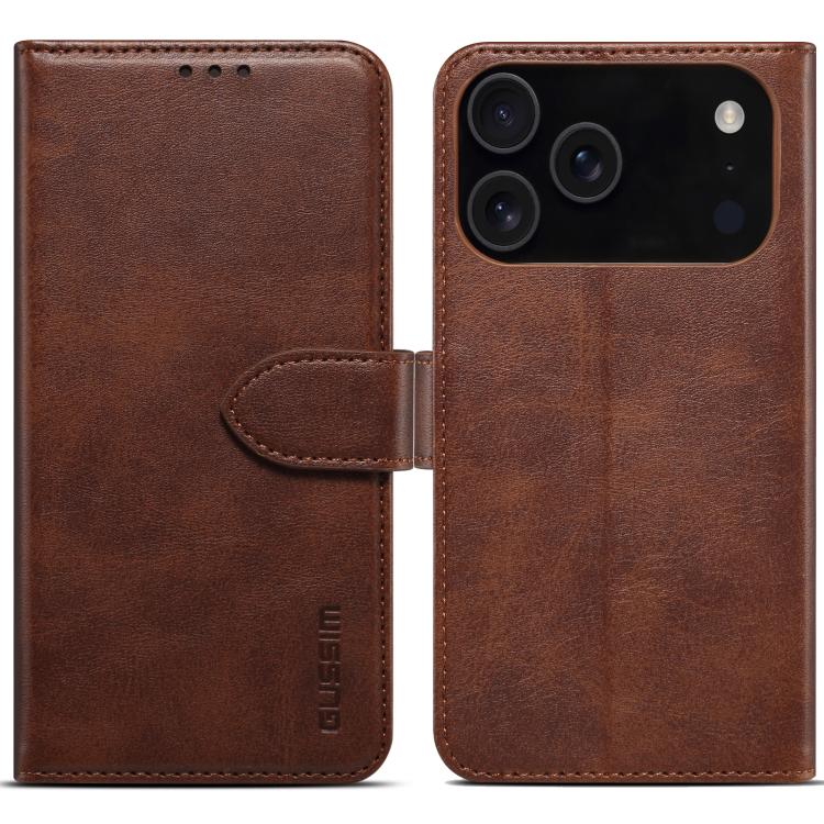 For iPhone 17 Pro Max GUSSIM Magnetic Horizontal Flip Leather Phone Case(Dark Brown) by GUSSIM