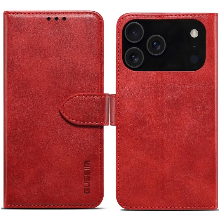 For iPhone 17 Pro Max GUSSIM Magnetic Horizontal Flip Leather Phone Case(Red) by GUSSIM