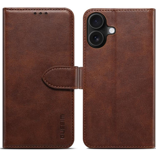 For iPhone 17 GUSSIM Magnetic Horizontal Flip Leather Phone Case(Dark Brown) by GUSSIM