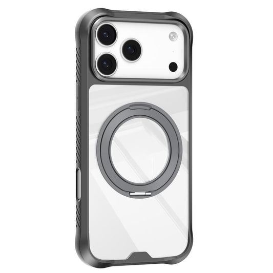 For iPhone 17 Pro Mutural Xuan Armor Series MagSafe Magnetic Holder Phone Case(Dark Grey) by Mutural