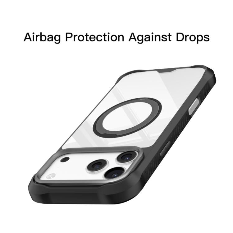 For iPhone 17 Pro Mutural Xuan Armor Series MagSafe Magnetic Holder Phone Case(Dark Grey) by Mutural