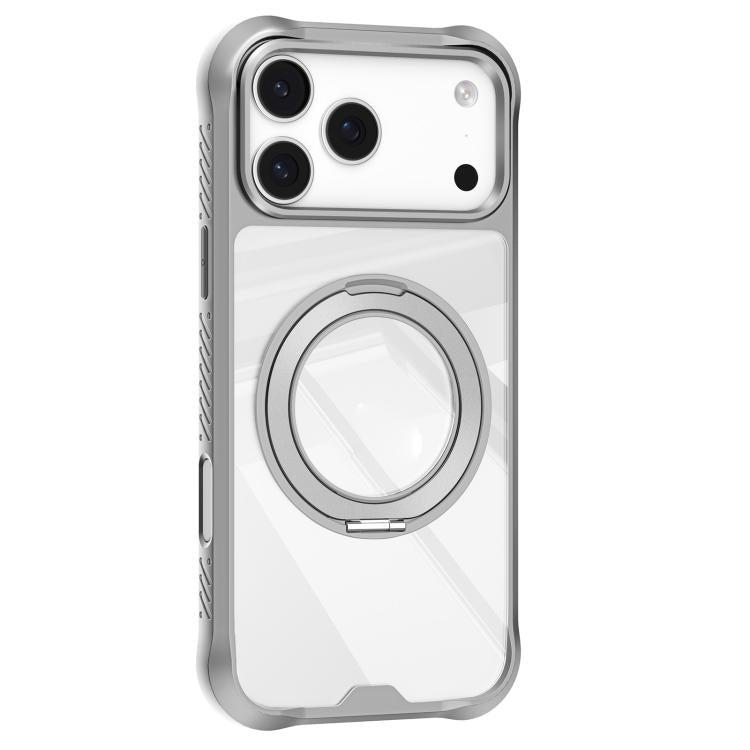 For iPhone 17 Pro Mutural Xuan Armor Series MagSafe Magnetic Holder Phone Case(Light Grey) by Mutural