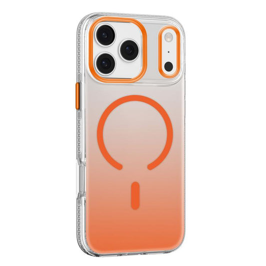 For iPhone 17 Pro Max Mutural Ice Series MagSafe Gradient Matte PC Hybrid TPU Phone Case(Orange) by Mutural