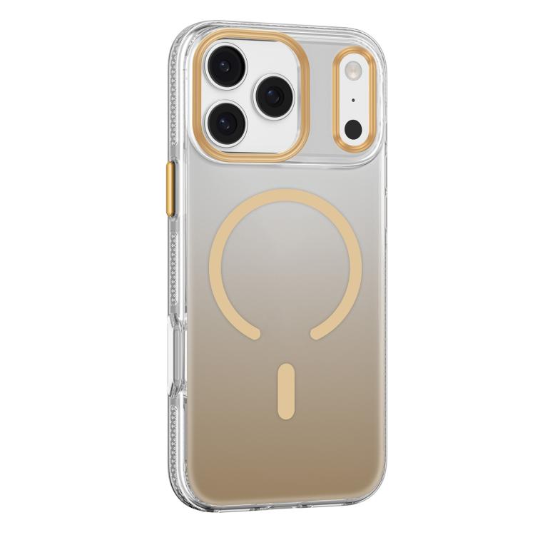 For iPhone 17 Pro Mutural Ice Series MagSafe Gradient Matte PC Hybrid TPU Phone Case(Gold) by Mutural