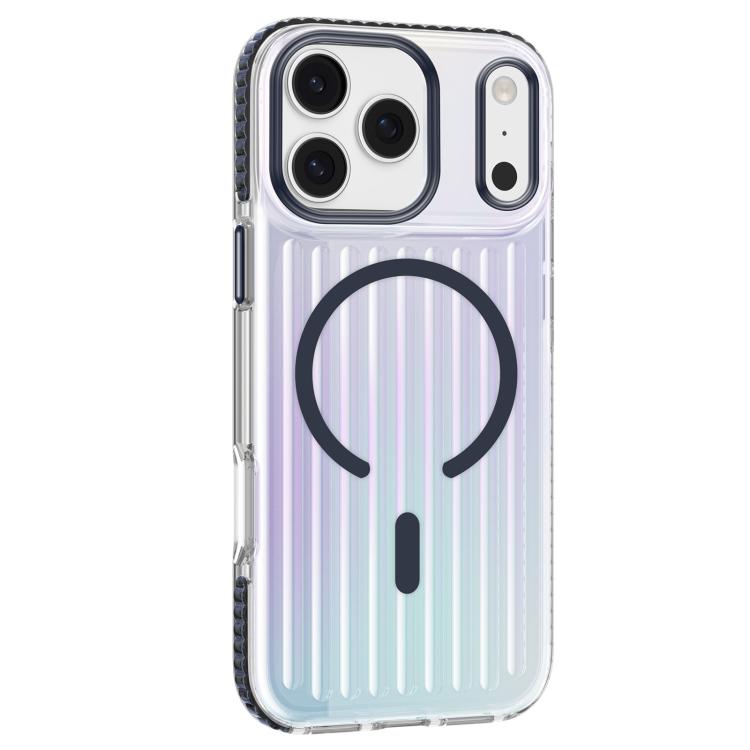 For iPhone 17 Pro Mutural Luggage Rainbow MagSafe Phone Case(Dark Blue) by Mutural