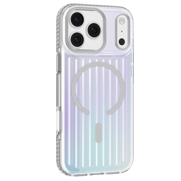 For iPhone 17 Pro Mutural Luggage Rainbow MagSafe Phone Case(Silver) by Mutural