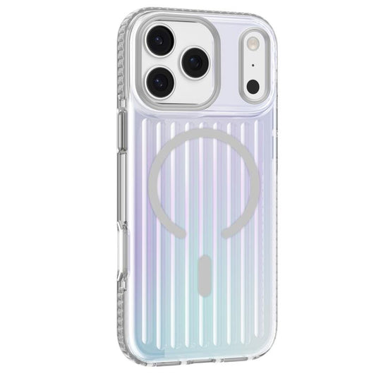For iPhone 17 Pro Mutural Luggage Rainbow MagSafe Phone Case(Silver) by Mutural