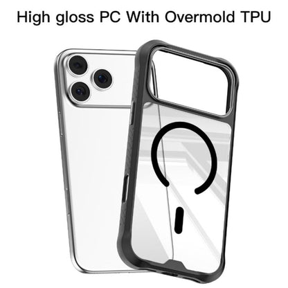 For iPhone 17 Pro Max Mutural Clear Armor Series MagSafe PC Hybrid TPU Phone Case(Black) by Mutural