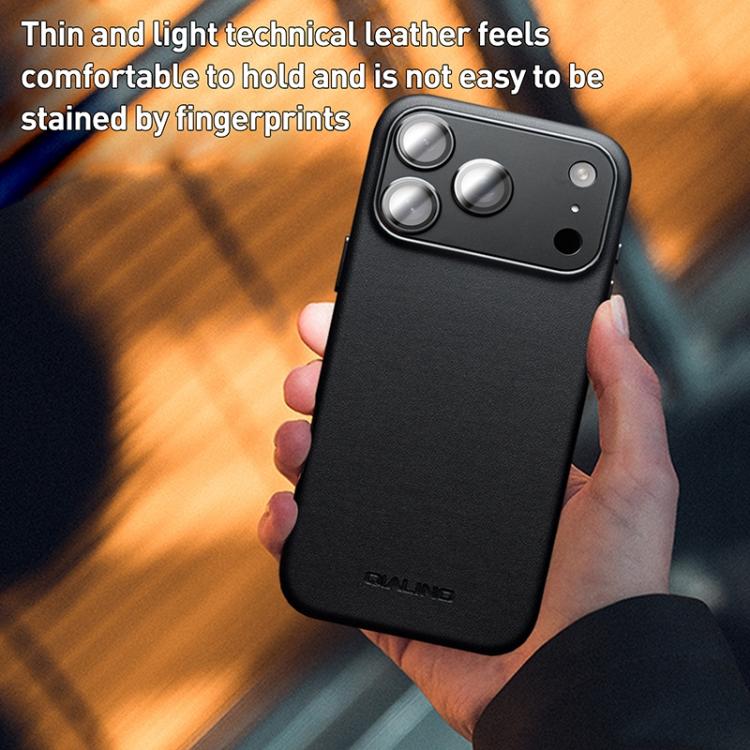 For iPhone 17 QIALINO Technology Leather MagSafe Phone Case(Black) by QIALINO