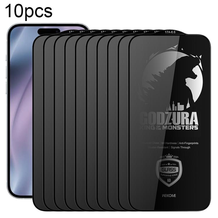 For iPhone Air WK WTP-125 10pcs 6D Curved Ultra-Fine Edge Privacy Full-Screen Tempered Glass Film(Transparent) by WK