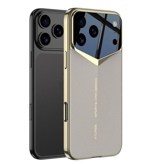 For iPhone 17 Pro GKK Blade Phantom Plain Leather Phone Case(Titanium Gray) by GKK