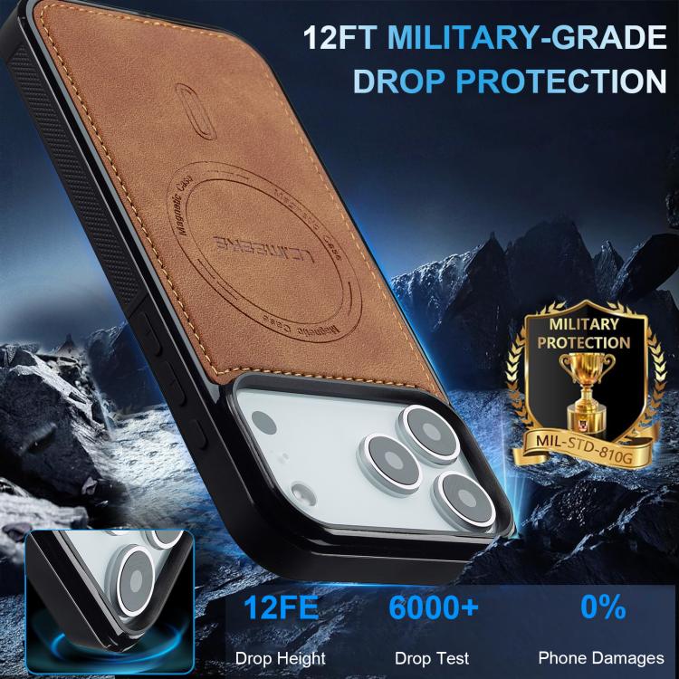 For iPhone 17 Pro Max LC.IMEEKE L6 Series MagSafe Magnetic Phone Case(Brown) by LC.IMEEKE