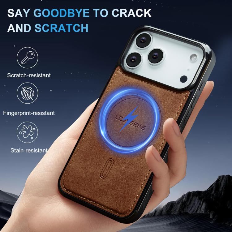 For iPhone 17 Pro Max LC.IMEEKE L6 Series MagSafe Magnetic Phone Case(Brown) by LC.IMEEKE