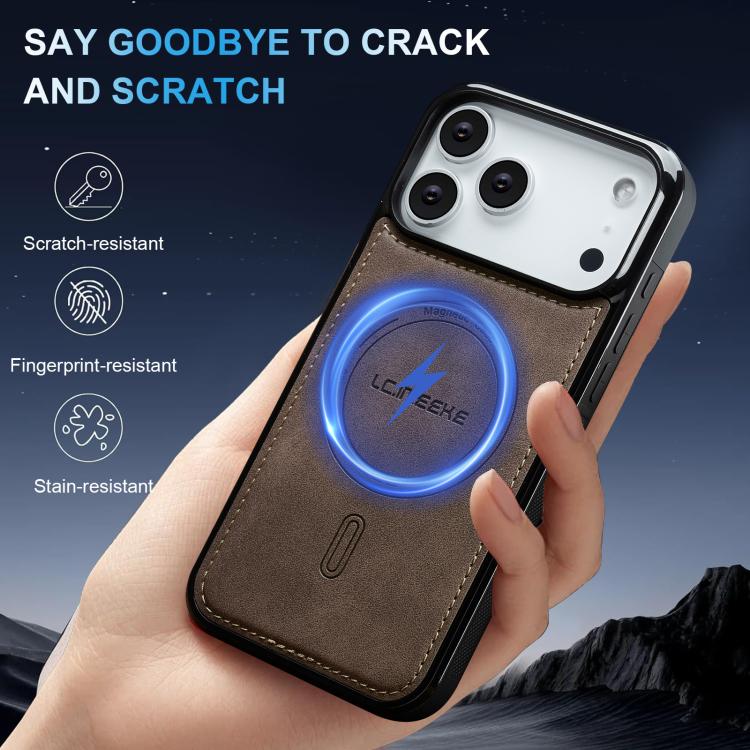 For iPhone 17 Pro Max LC.IMEEKE L6 Series MagSafe Magnetic Phone Case(Coffee) by LC.IMEEKE