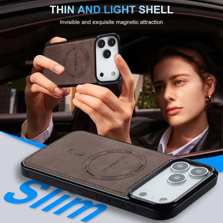 For iPhone 17 Pro LC.IMEEKE L6 Series MagSafe Magnetic Phone Case(Coffee) by LC.IMEEKE