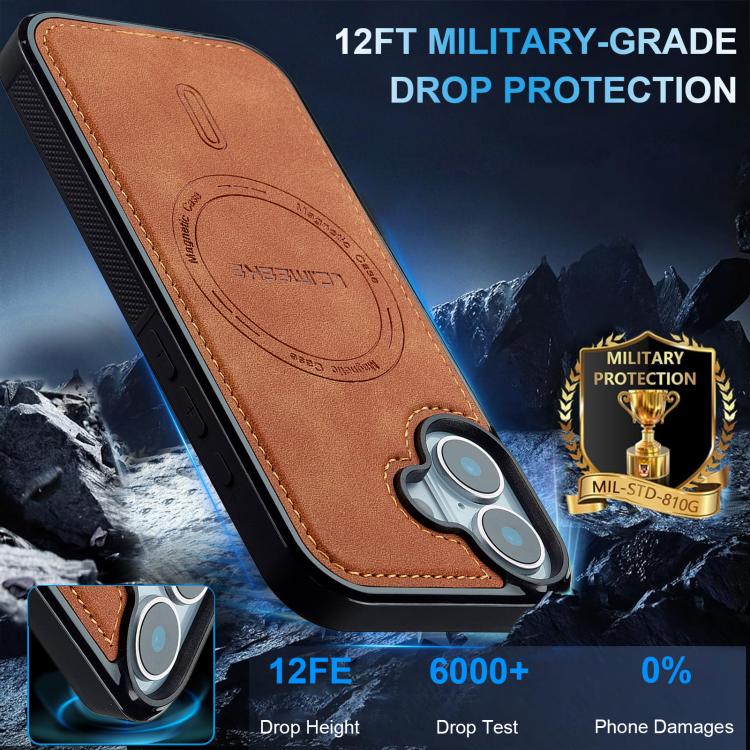 For iPhone 17 LC.IMEEKE L6 Series MagSafe Magnetic Phone Case(Brown) by LC.IMEEKE