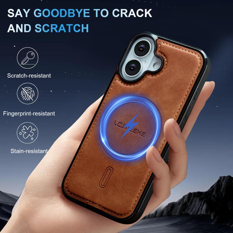 For iPhone 17 LC.IMEEKE L6 Series MagSafe Magnetic Phone Case(Brown) by LC.IMEEKE