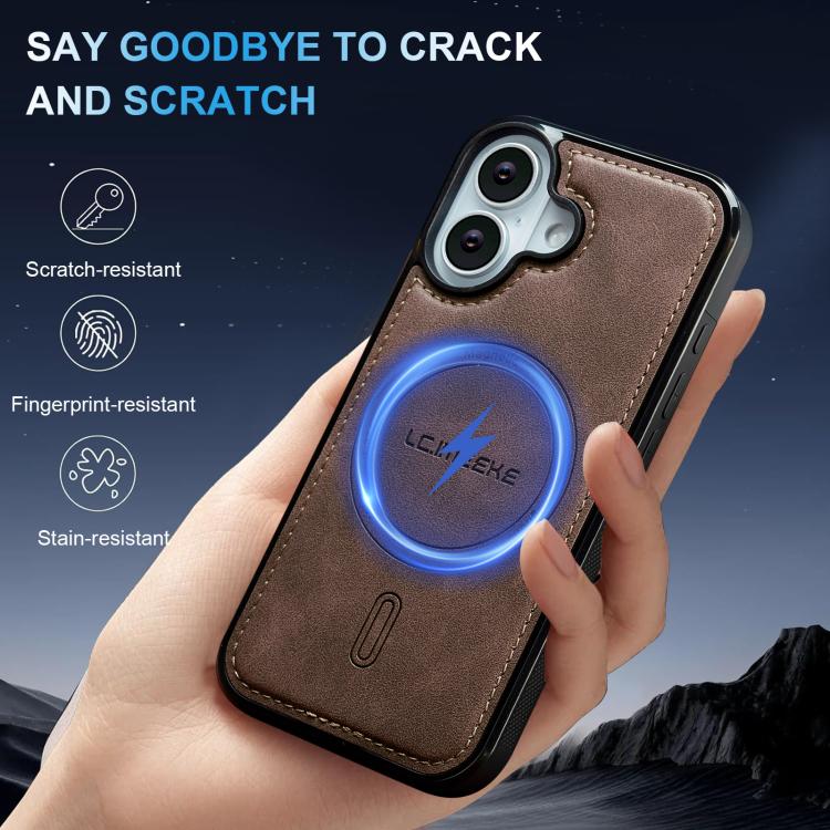 For iPhone 17 LC.IMEEKE L6 Series MagSafe Magnetic Phone Case(Coffee) by LC.IMEEKE
