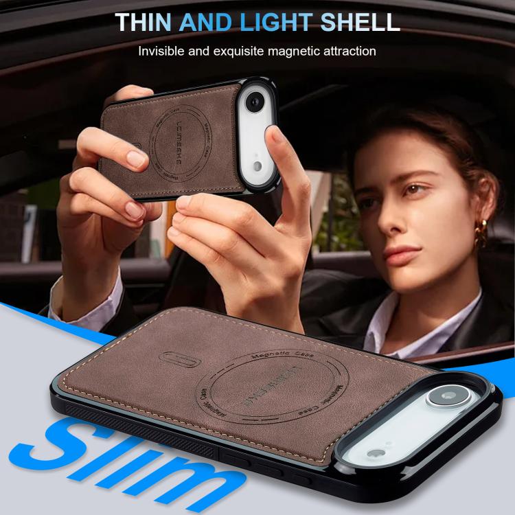 For iPhone Air LC.IMEEKE L6 Series MagSafe Magnetic Phone Case(Coffee) by LC.IMEEKE