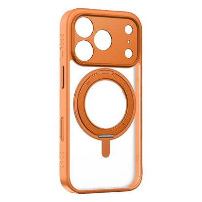 For iPhone 17 Pro Max MOMAX Magsafe Magnetic Metal Rotating Holder Phone Case(Orange) by MOMAX