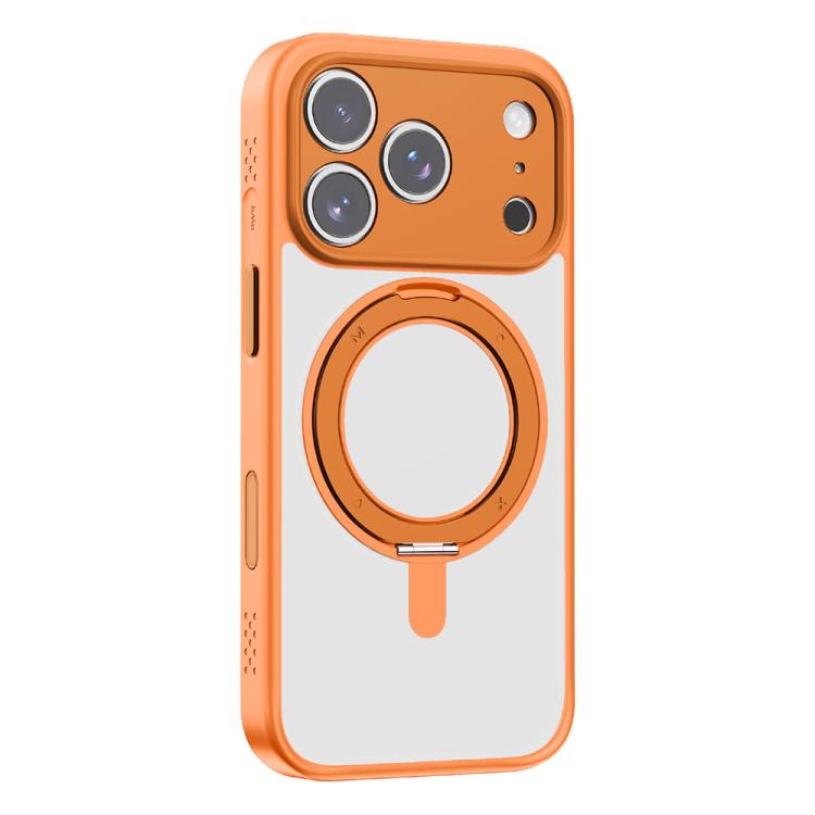 For iPhone 17 Pro Max MOMAX Magsafe Magnetic Metal Rotating Holder Phone Case(Orange) by MOMAX