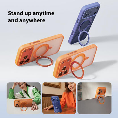 For iPhone 17 Pro MOMAX Magsafe Magnetic Metal Rotating Holder Phone Case(Black) by MOMAX