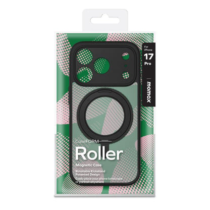 For iPhone 17 Pro MOMAX Magsafe Magnetic Metal Rotating Holder Phone Case(Black) by MOMAX