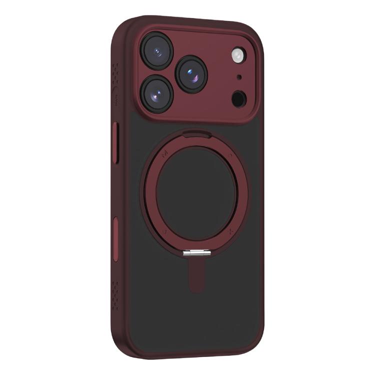 For iPhone 17 Pro MOMAX Magsafe Magnetic Metal Rotating Holder Phone Case(Red) by MOMAX