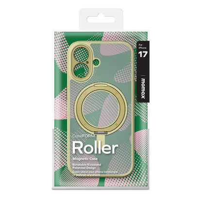 For iPhone 17 MOMAX Magsafe Magnetic Metal Rotating Holder Phone Case(Yellow) by MOMAX