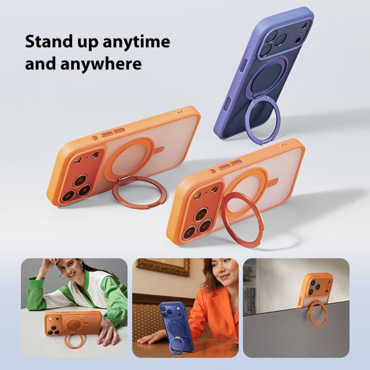 For iPhone Air MOMAX Magsafe Magnetic Metal Rotating Holder Phone Case(Yellow) by MOMAX