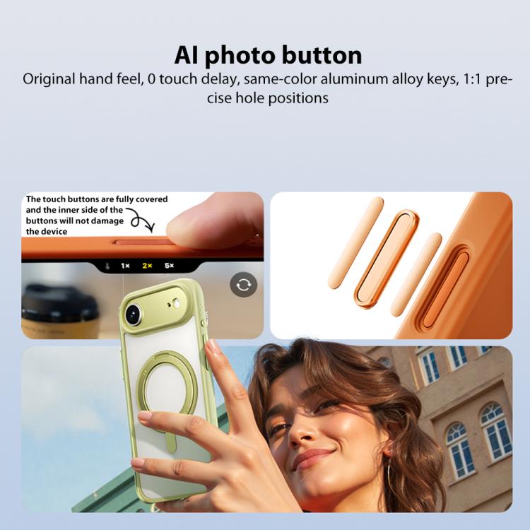 For iPhone Air MOMAX Magsafe Magnetic Metal Rotating Holder Phone Case(Yellow) by MOMAX